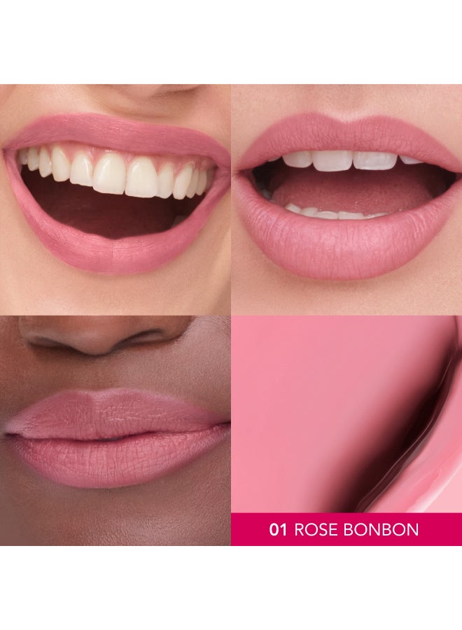 BOURJOIS PARIS Bourjois Cloud Crème Velvet Matte Liquid Lipstick - 01 - Rose Bonbon, 3ml - Image 5